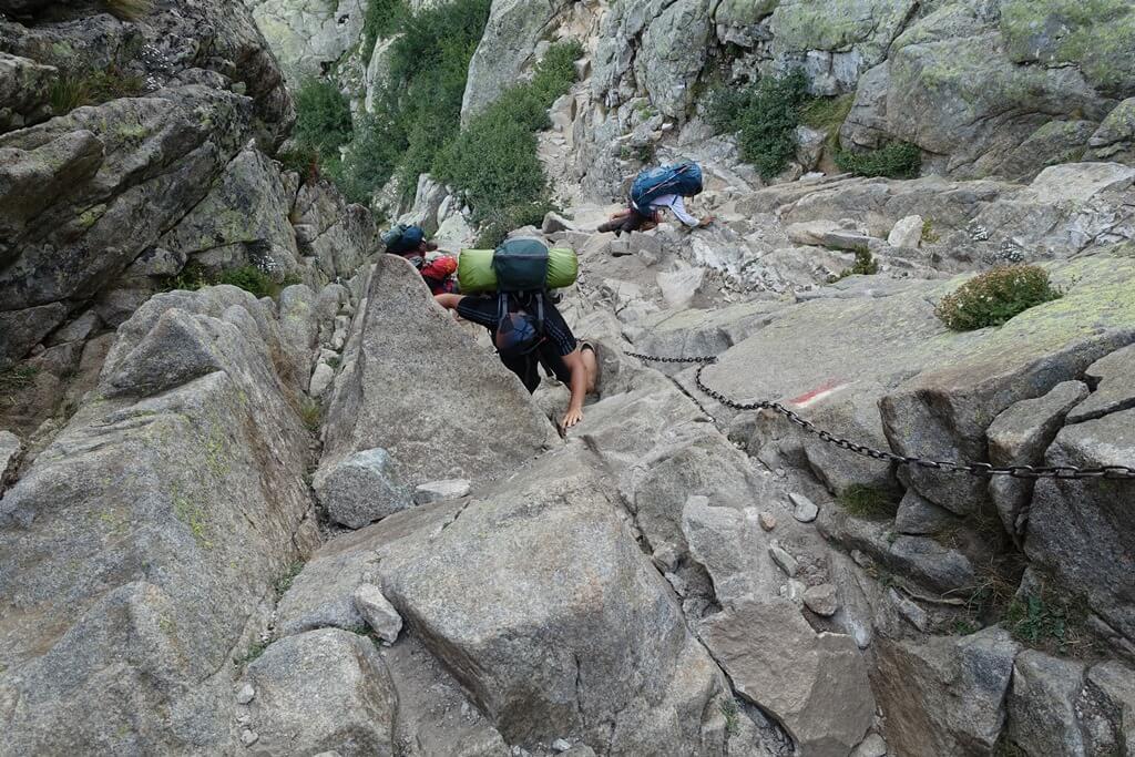 Fernwanderweg GR 20 auf Korsika. 8. Etappe vom Refuge de Petra Piana zum Refuge de l’Onda