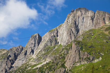 Der Mont Brevent von Planpraz aus auf der 11. Etappe der Tour du Mont Blanc