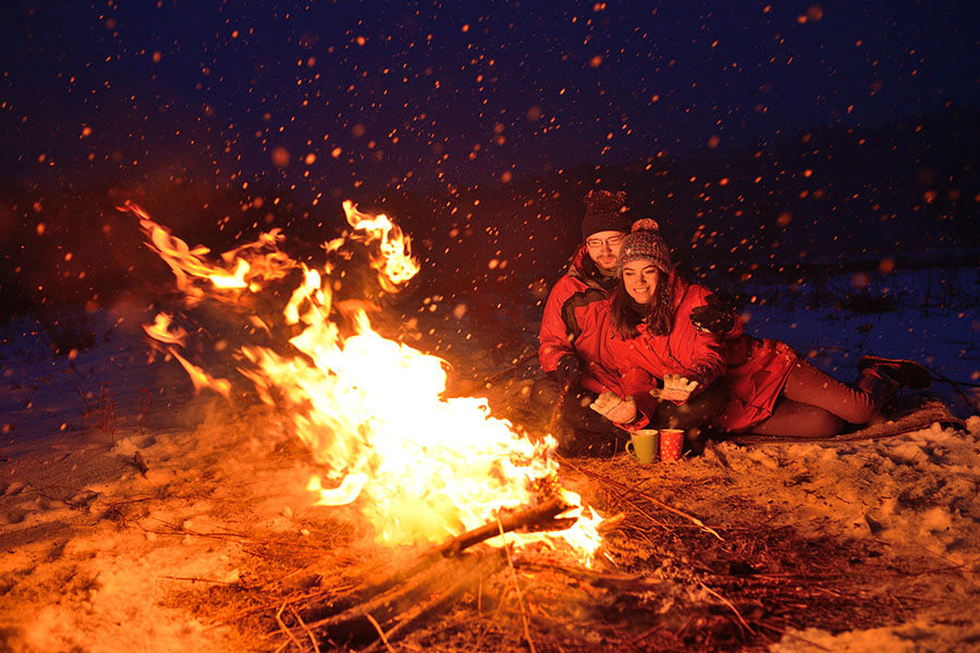 Weihnachtliche Outdoorküche