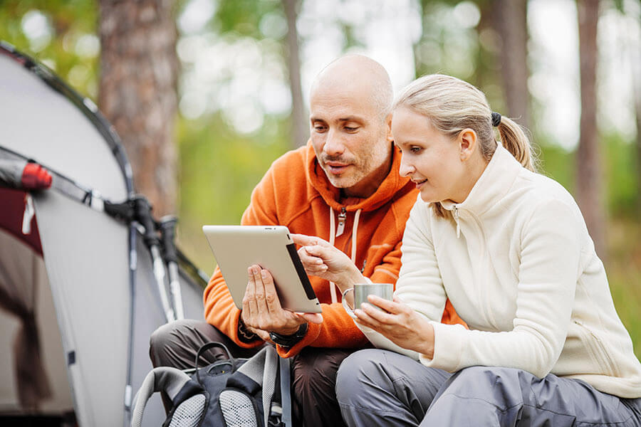 Liveberatung via Notebook direkt am Campingplatz