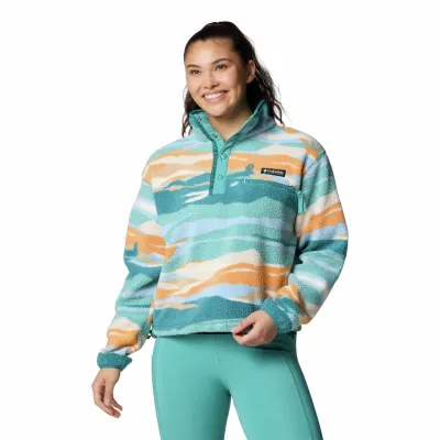 Helvetia™ Printed Cropped Half Snap Woman blau