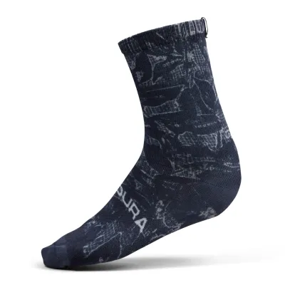 Grid Floral LTD Print Sock schwarz
